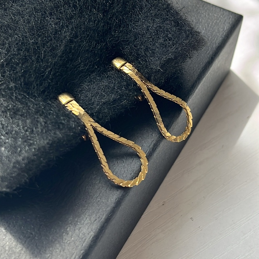 Vintage & Signed Monet Gold-Tone Rope Earrings | Clip On